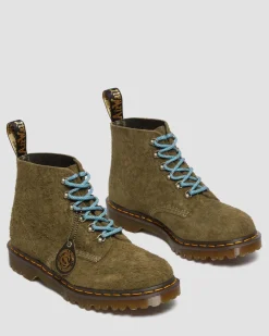 101 Made in England Hardware Suede Ankle Boots in Olive