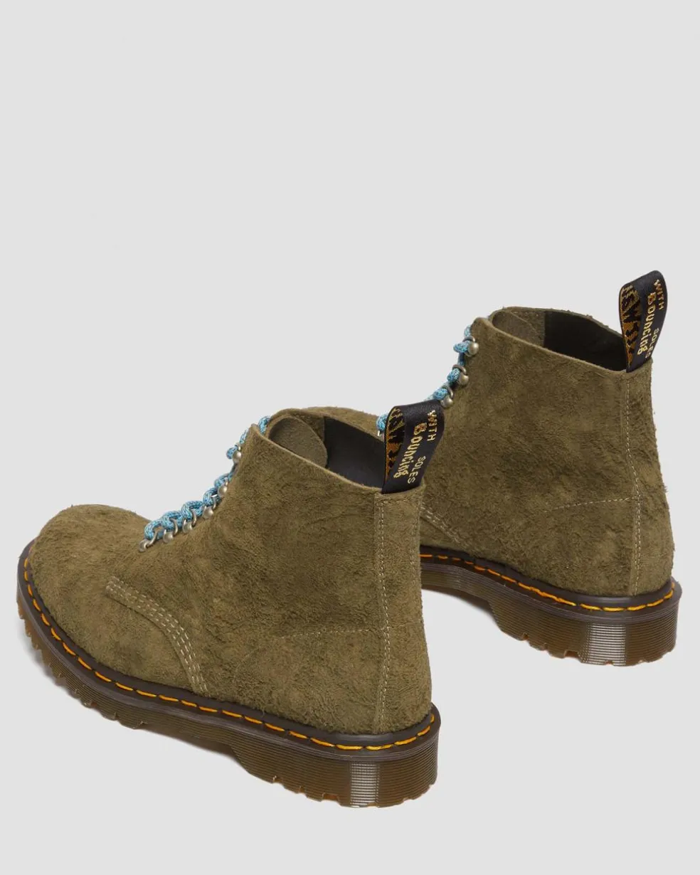 101 Made in England Hardware Suede Ankle Boots in Olive
