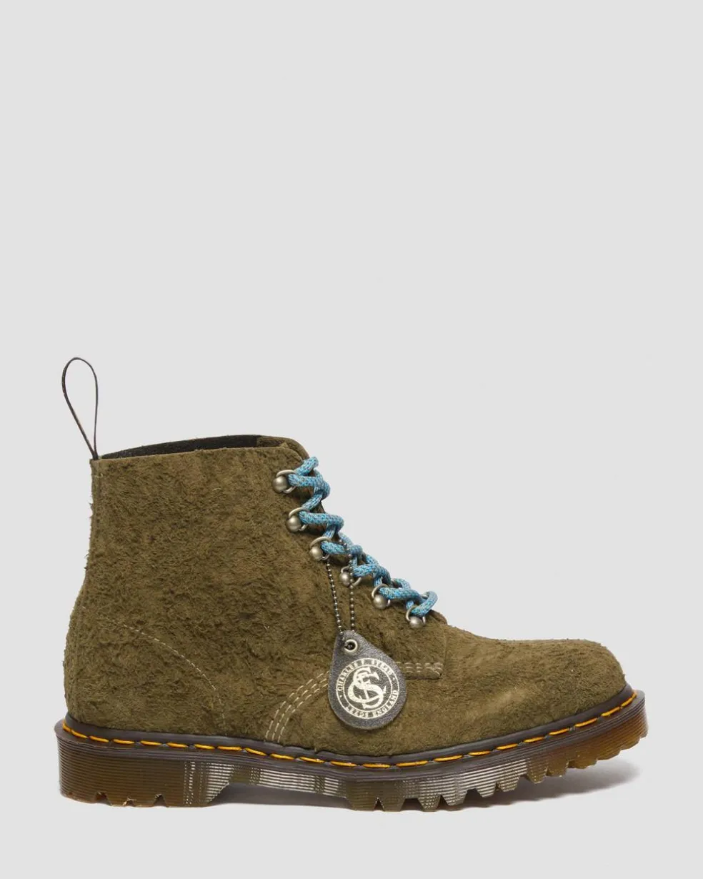 101 Made in England Hardware Suede Ankle Boots in Olive