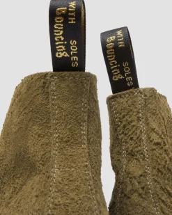 101 Made in England Hardware Suede Ankle Boots in Olive