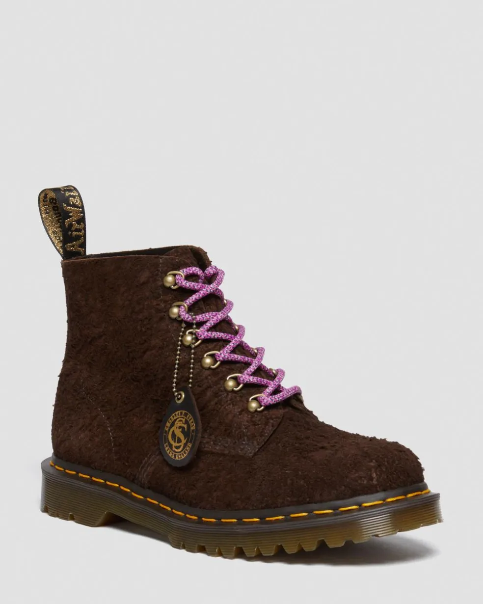 101 Made in England Hardware Suede Ankle Boots in Dark Brown