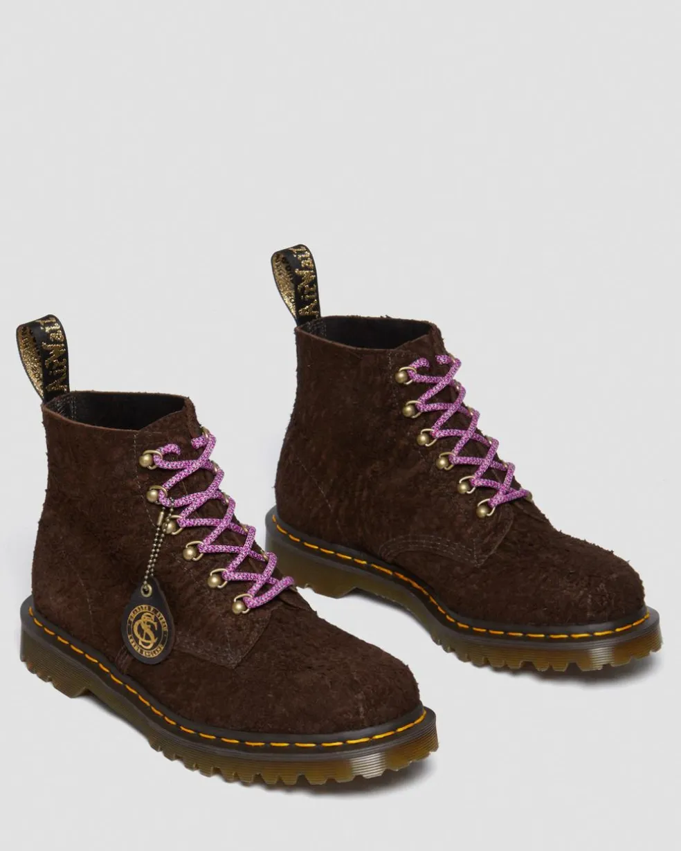101 Made in England Hardware Suede Ankle Boots in Dark Brown