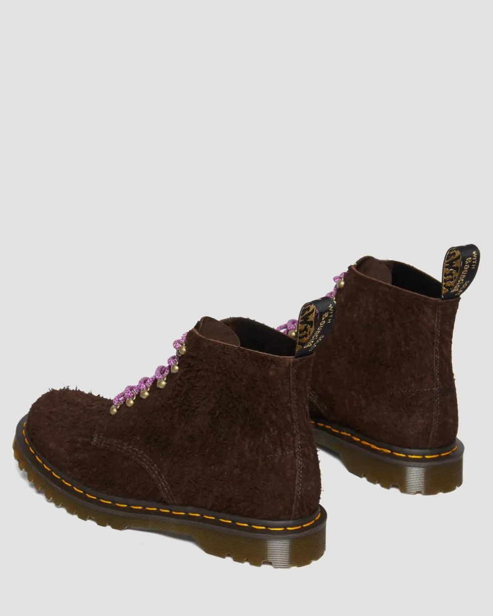 101 Made in England Hardware Suede Ankle Boots in Dark Brown