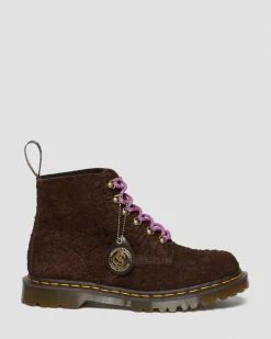101 Made in England Hardware Suede Ankle Boots in Dark Brown