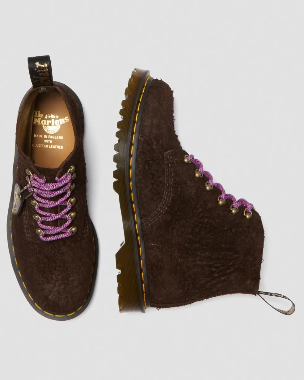 101 Made in England Hardware Suede Ankle Boots in Dark Brown