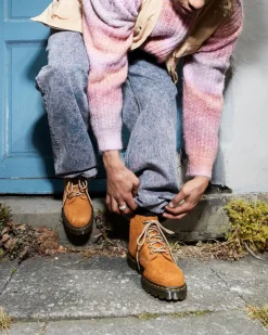 101 Made in England Hardware Suede Ankle Boots in Burnt Yellow