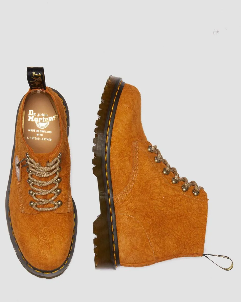 101 Made in England Hardware Suede Ankle Boots in Burnt Yellow