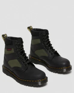 1460 Made in England Padded Panel Lace Up Boots in Black