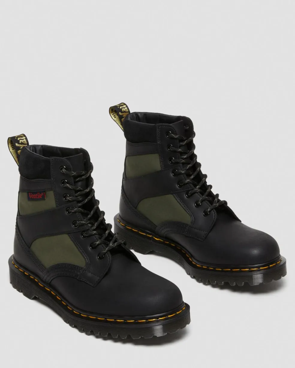 1460 Made in England Padded Panel Lace Up Boots in Black