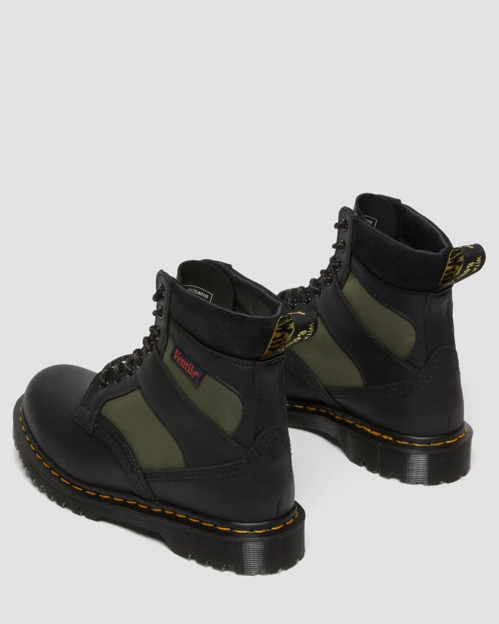 1460 Made in England Padded Panel Lace Up Boots in Black