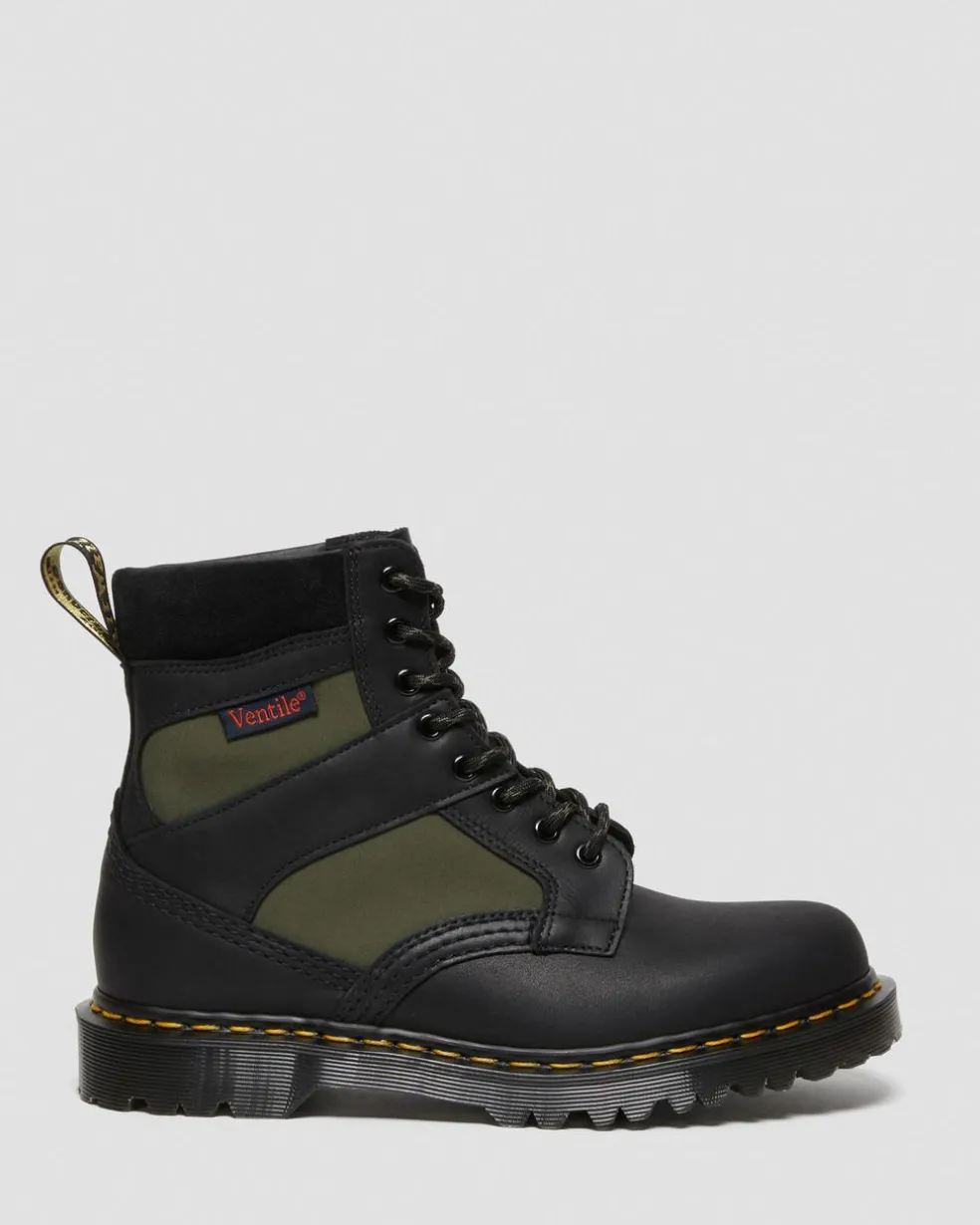 1460 Made in England Padded Panel Lace Up Boots in Black