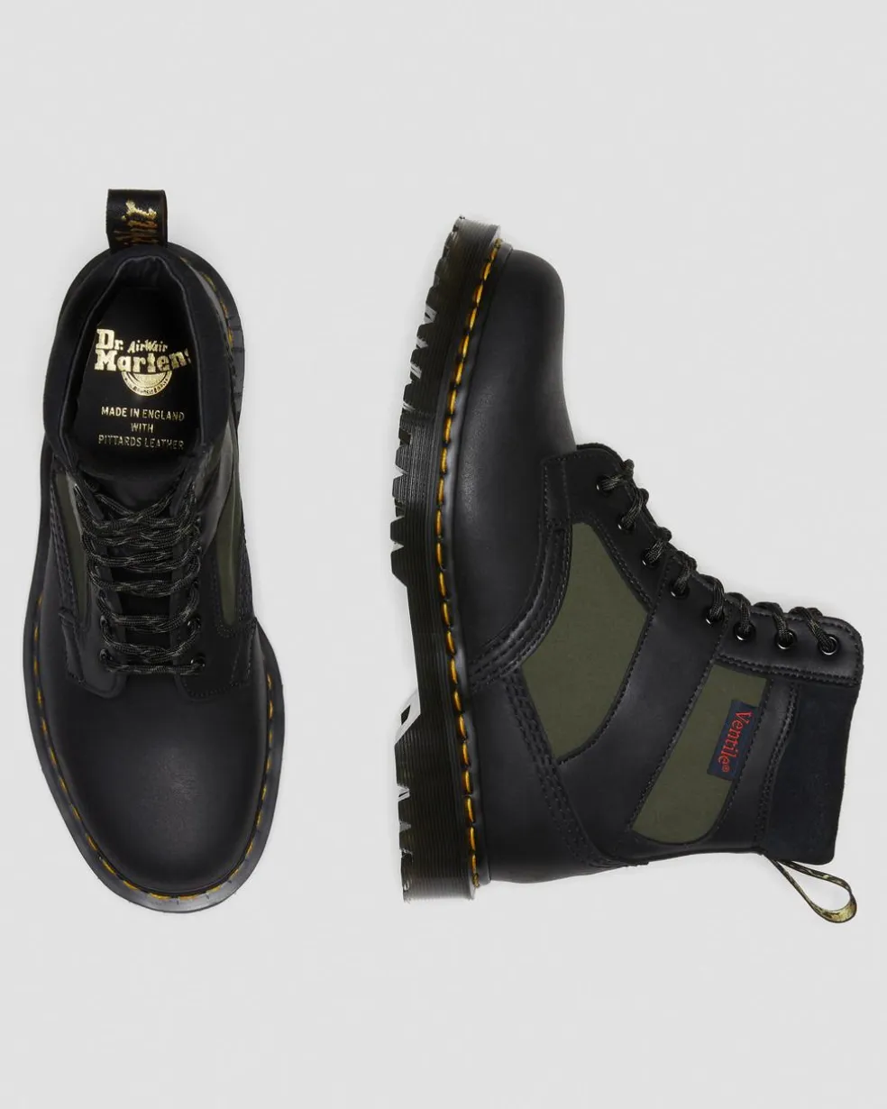 1460 Made in England Padded Panel Lace Up Boots in Black