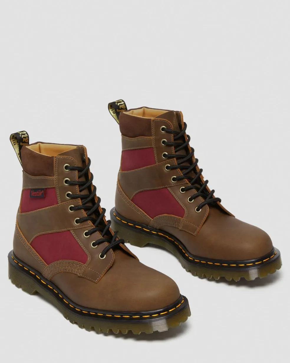1460 Made in England Padded Panel Lace Up Boots in Brown
