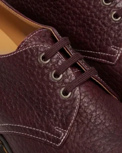 1461 Made In England Soft Boa Embossed Leather Bump Toe Shoes in Rich Burgundy