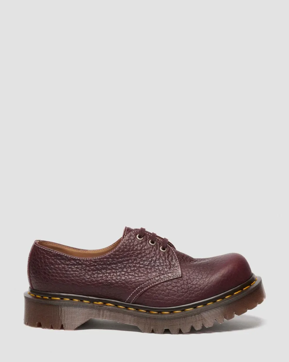 1461 Made In England Soft Boa Embossed Leather Bump Toe Shoes in Rich Burgundy