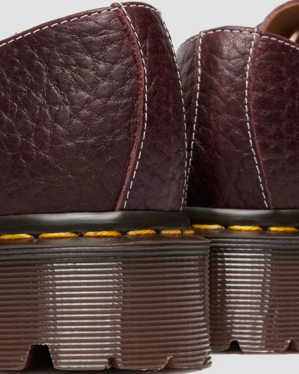 1461 Made In England Soft Boa Embossed Leather Bump Toe Shoes in Rich Burgundy