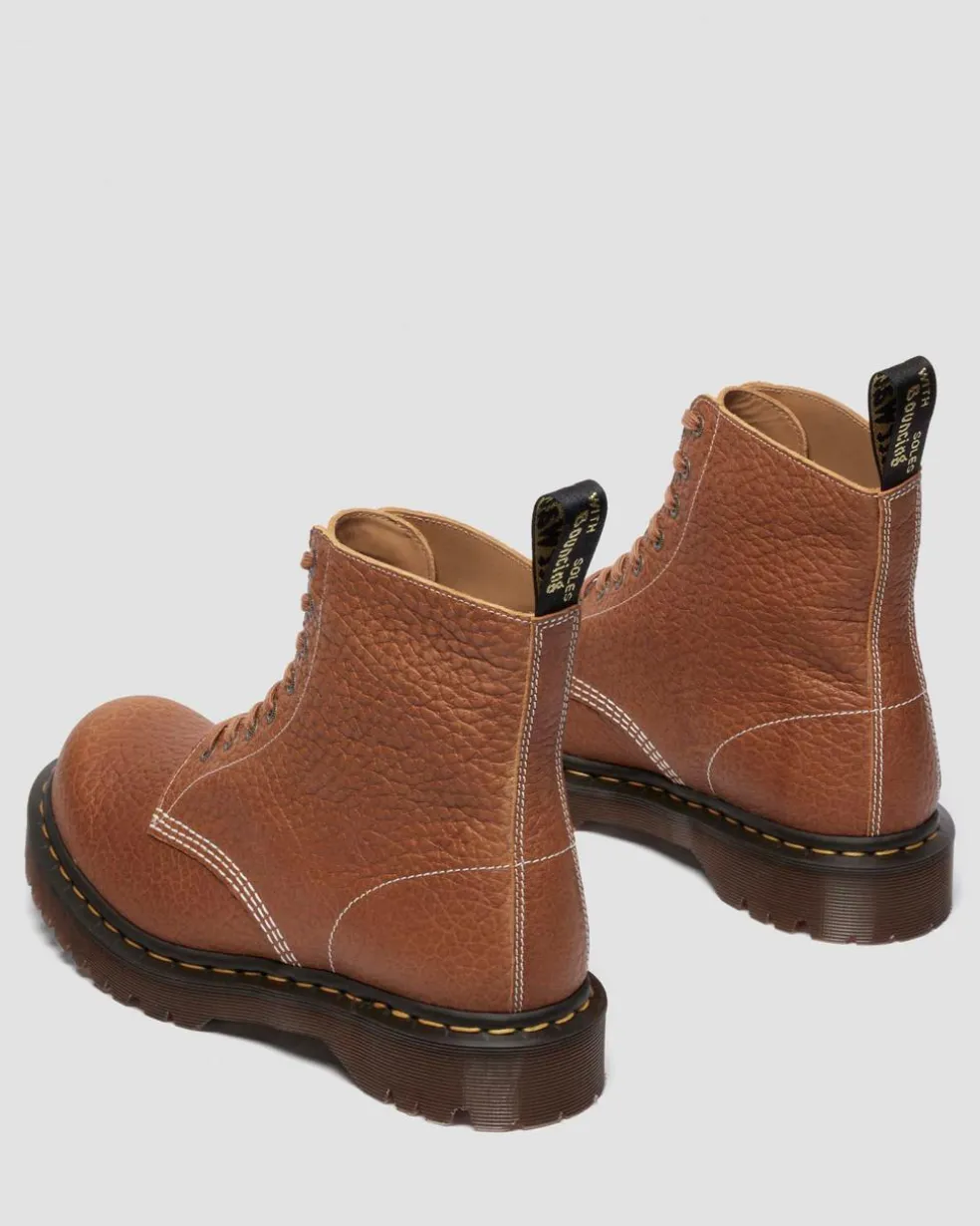 1460 Made In England Soft Boa Embossed Leather Bump Toe Boots in Desert Tan