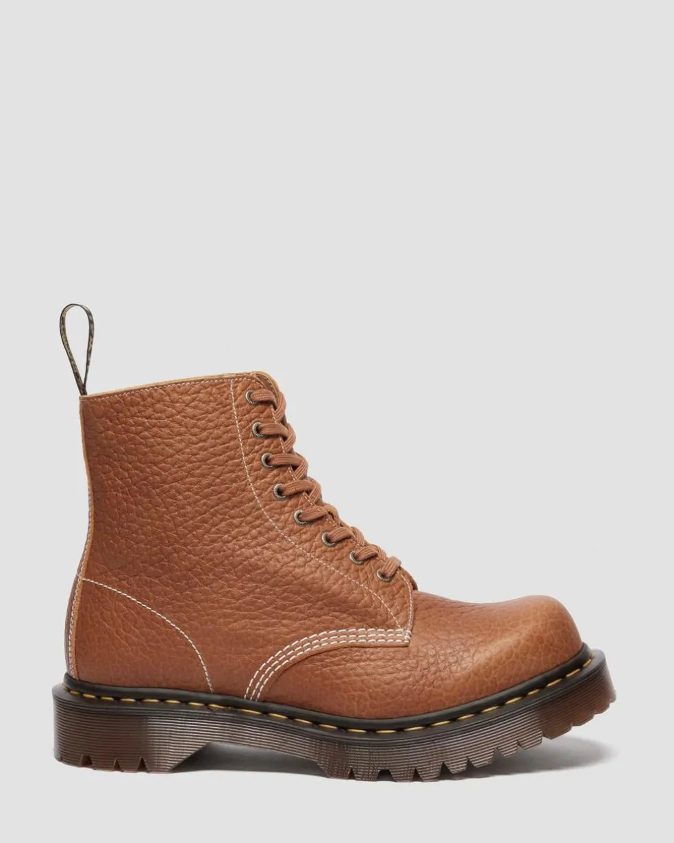 1460 Made In England Soft Boa Embossed Leather Bump Toe Boots in Desert Tan