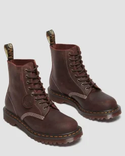 1460 Made in England Wax Commander Lace Up Boots in Brown