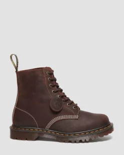 1460 Made in England Wax Commander Lace Up Boots in Brown