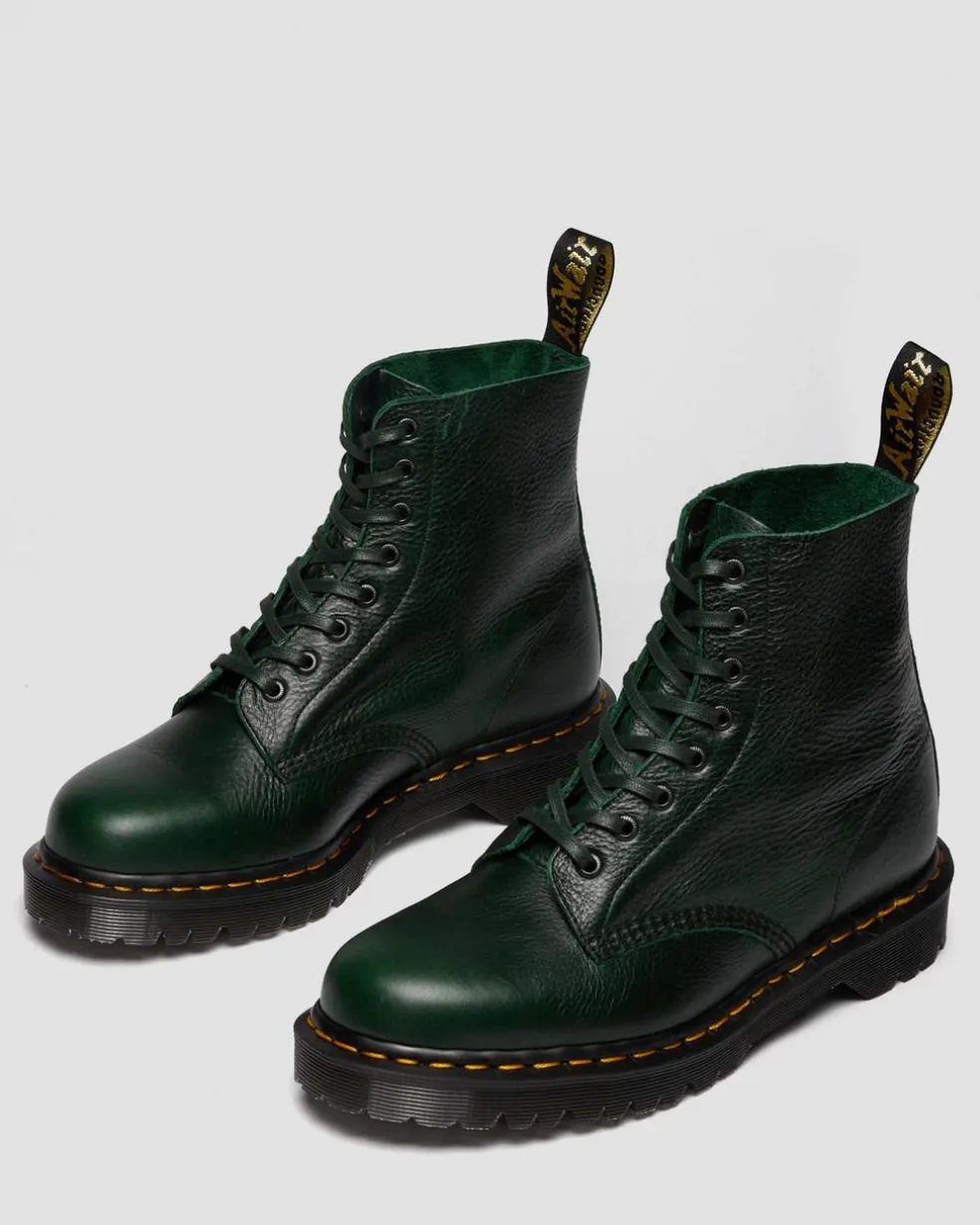 1460 Pascal Made in England Buckingham Leather Lace Up Boots in Dms Green