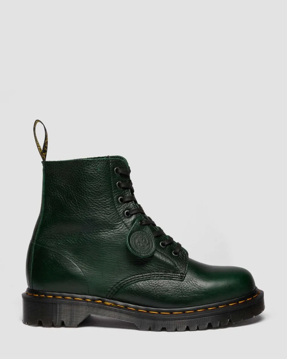 1460 Pascal Made in England Buckingham Leather Lace Up Boots in Dms Green