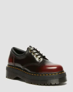 8053 Quad Arcadia Leather Platform Shoes in Cherry Red Arcadia