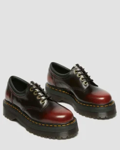 8053 Quad Arcadia Leather Platform Shoes in Cherry Red Arcadia