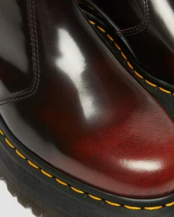 2976 Quad Arcadia Leather Platform Chelsea Boots in Cherry Red Arcadia