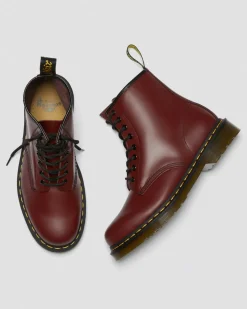 1460 Smooth Leather Lace Up Boots in Cherry Red