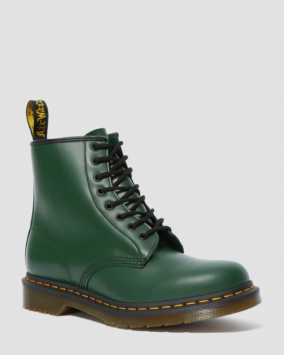 1460 Smooth Leather Lace Up Boots in Green