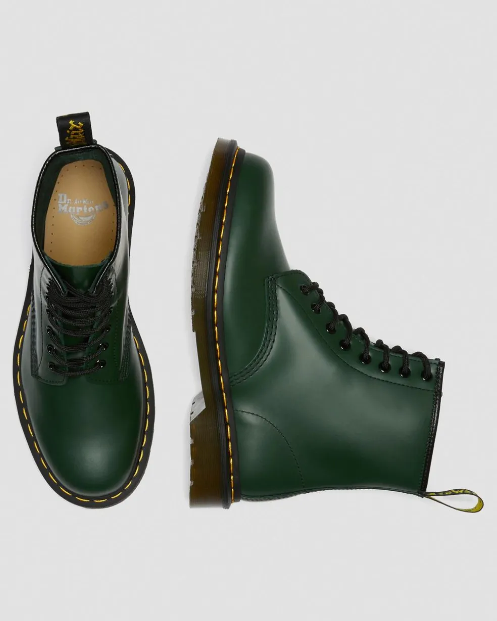 1460 Smooth Leather Lace Up Boots in Green