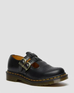 8065 Smooth Leather Mary Jane Shoes in Black
