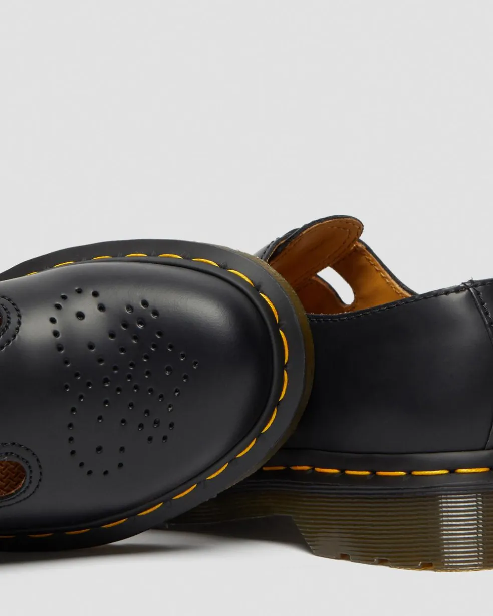 8065 Smooth Leather Mary Jane Shoes in Black