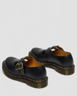 8065 Smooth Leather Mary Jane Shoes in Black