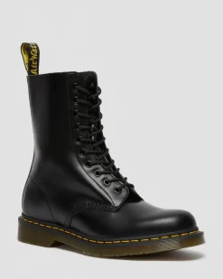1490 Smooth Leather Mid Calf Boots in Black