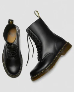 1490 Smooth Leather Mid Calf Boots in Black