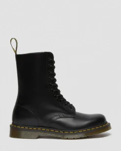 1490 Smooth Leather Mid Calf Boots in Black