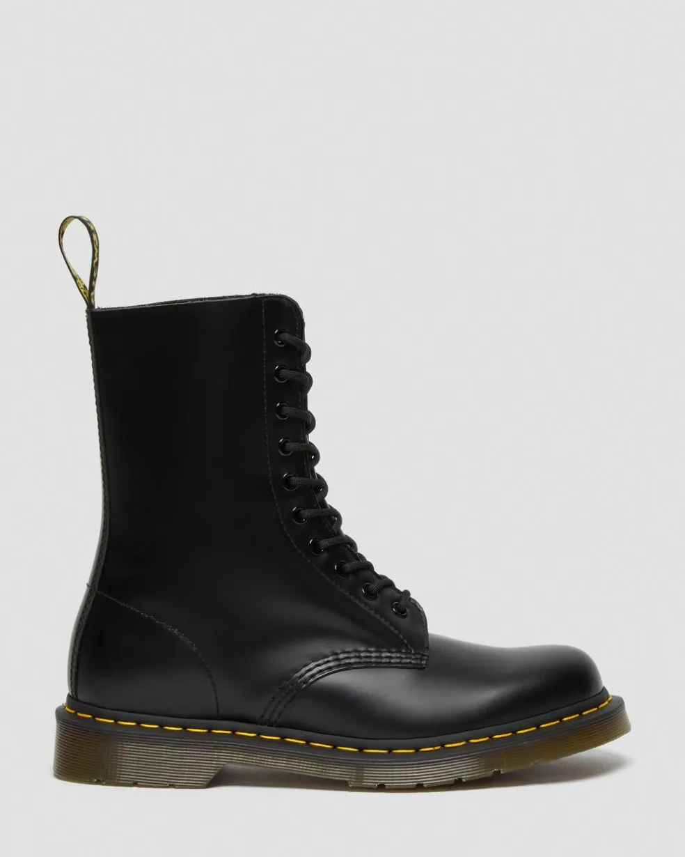 1490 Smooth Leather Mid Calf Boots in Black