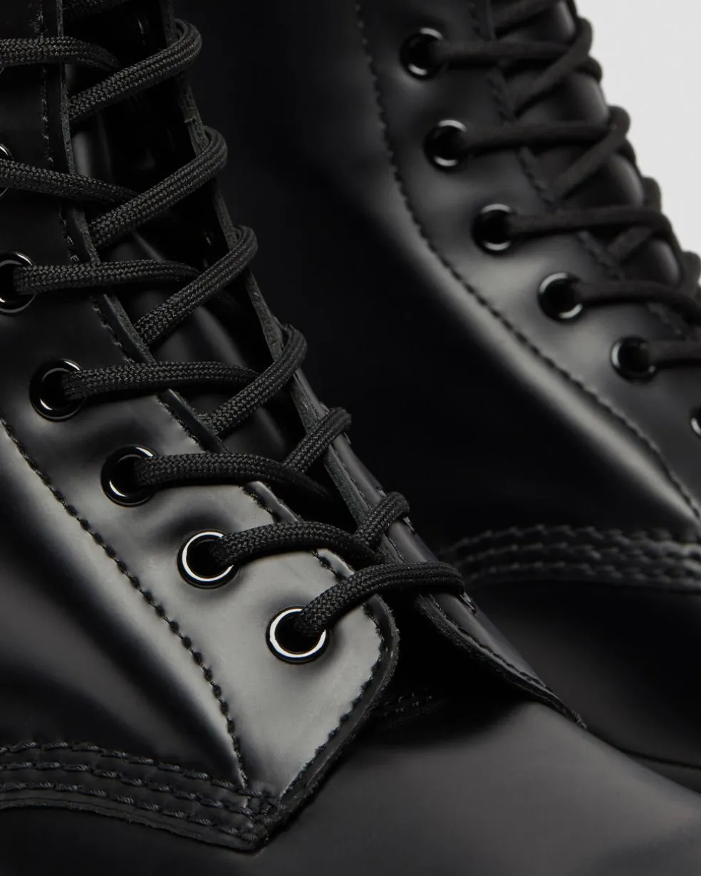 1490 Smooth Leather Mid Calf Boots in Black