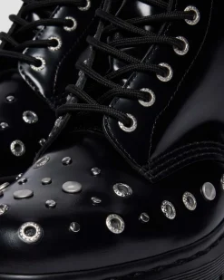 1460 Studded Buttero Leather Boots in Black Buttero
