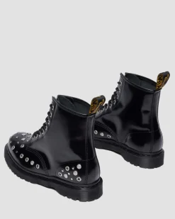 1460 Studded Buttero Leather Boots in Black Buttero