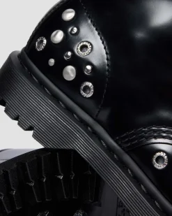1460 Studded Buttero Leather Boots in Black Buttero