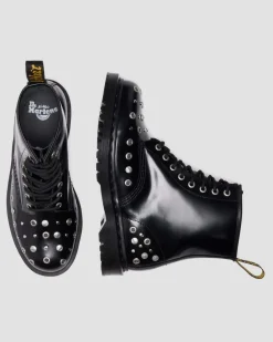 1460 Studded Buttero Leather Boots in Black Buttero