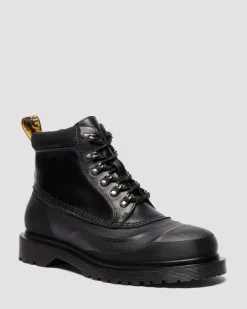 939 SUB FLEECE LINED LEATHER ANKLE BOOTS in Black