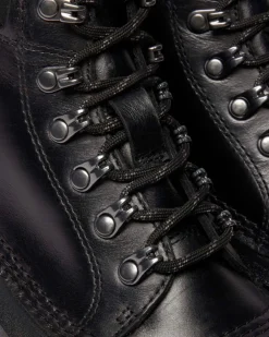 939 SUB FLEECE LINED LEATHER ANKLE BOOTS in Black