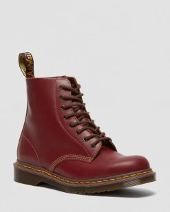 1460 Vintage Made in England Lace Up Boots in Red