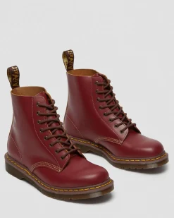 1460 Vintage Made in England Lace Up Boots in Red