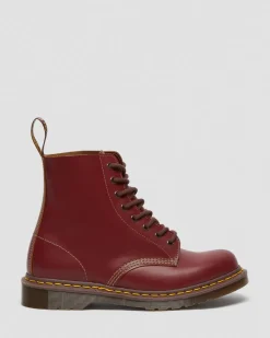 1460 Vintage Made in England Lace Up Boots in Red