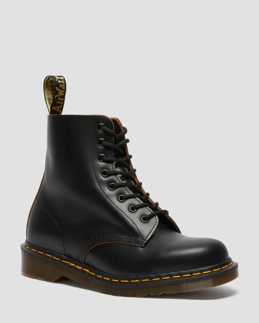 1460 Vintage Made in England Lace Up Boots in Black